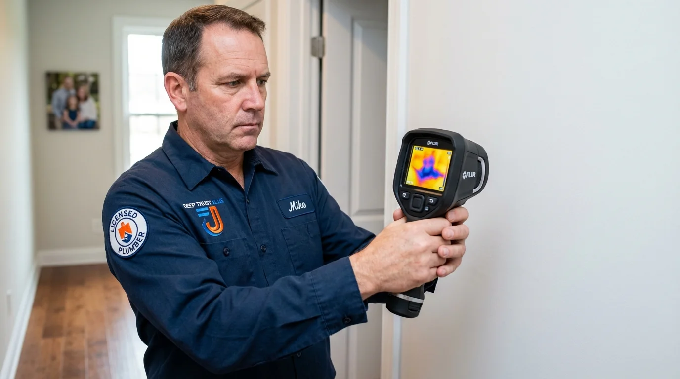 Thermal imaging leak detection by Johns Plumbing LLC in Mackinaw